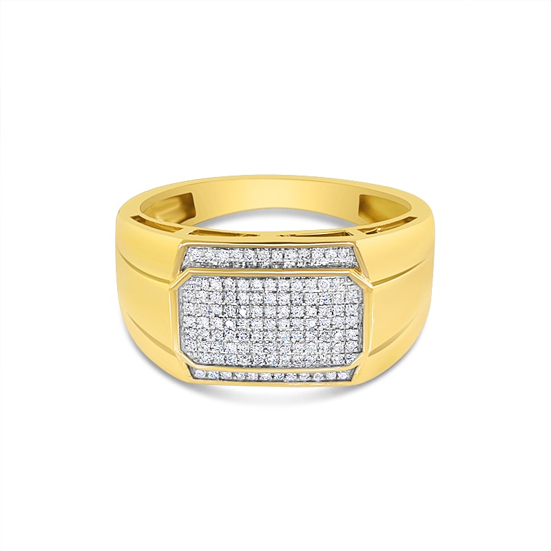 Gold Satin Finish Flush Set Diamond Ring – Park City Jewelers
